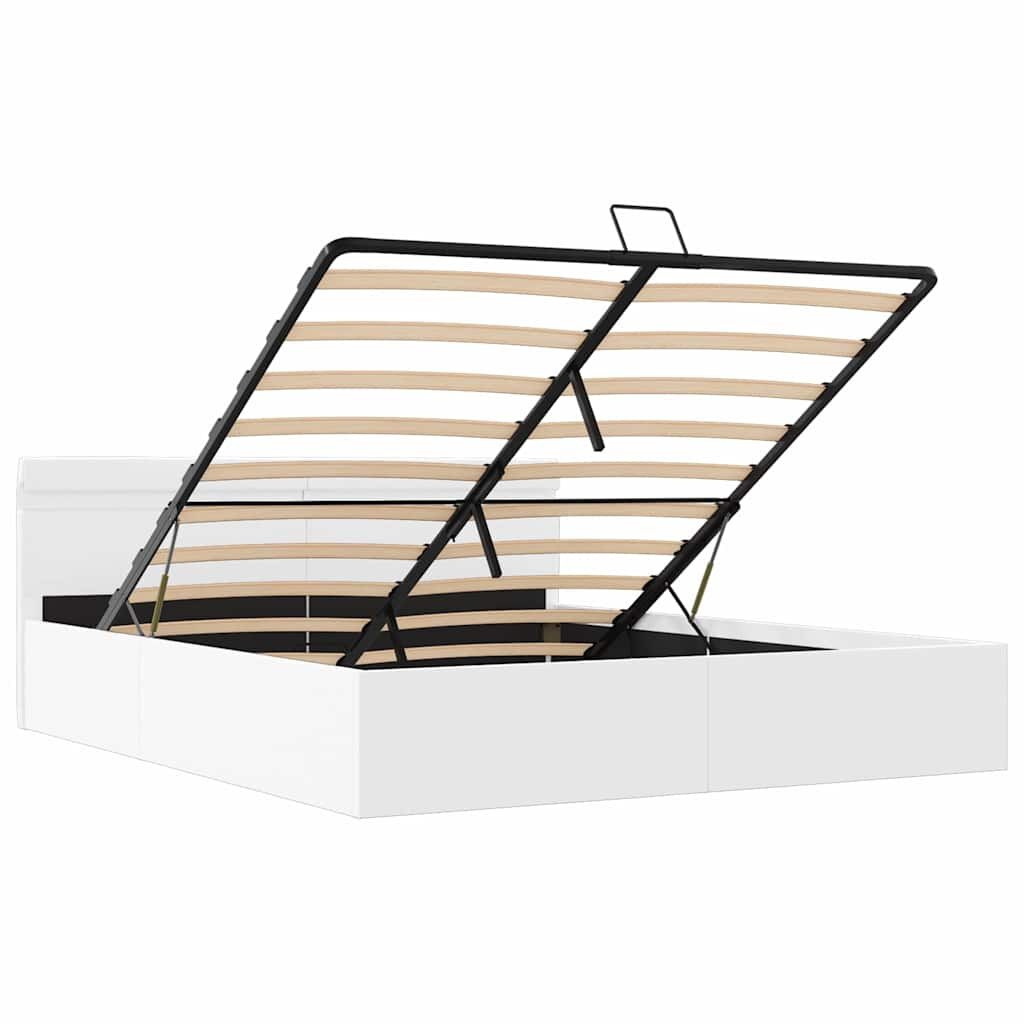 vidaXL LED Bed 160x200 Wit Kunstleer - Incl. Opslag - 35% Korting!