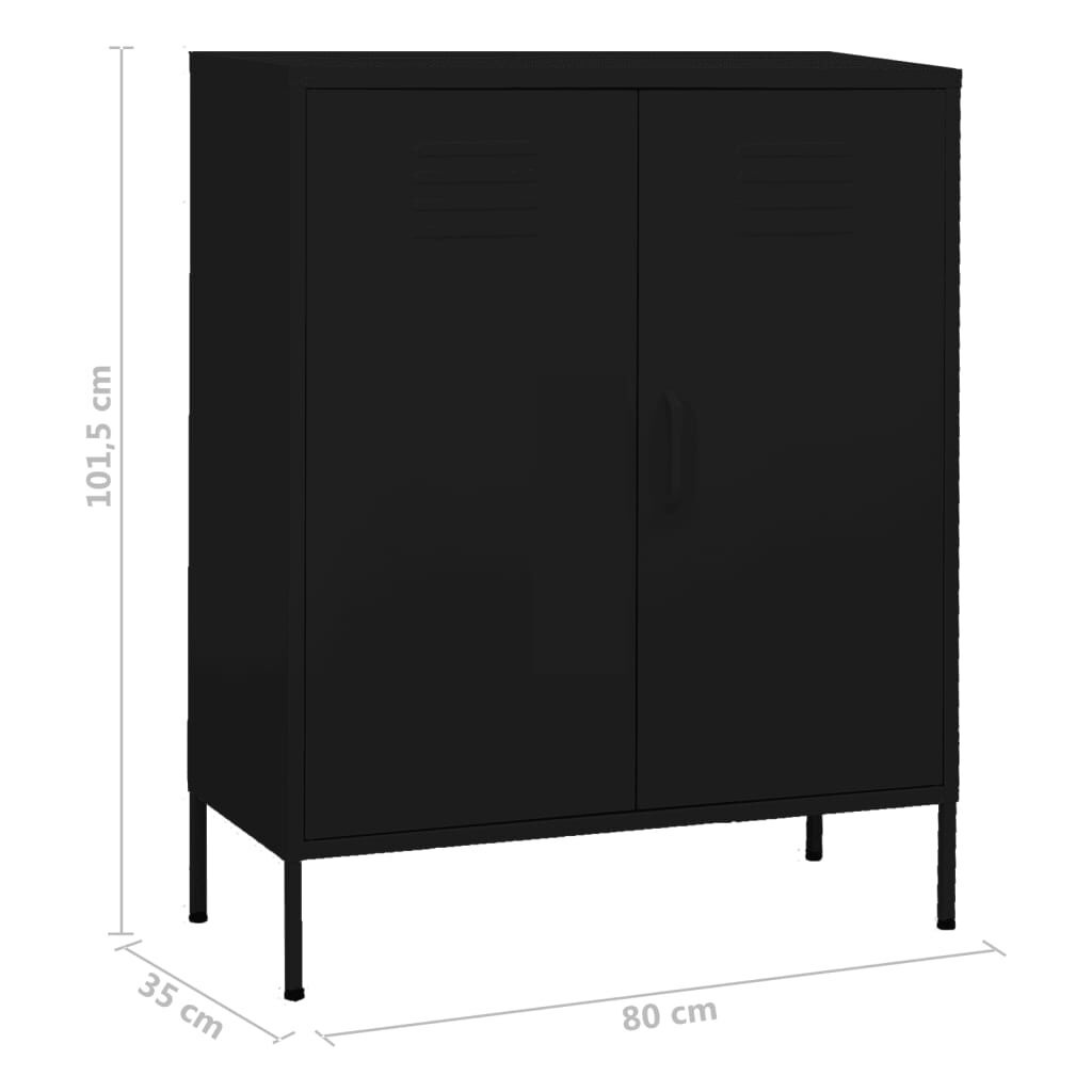 vidaXL Opbergkast Zwart 80cm - 35% Korting! Wees er snel bij!