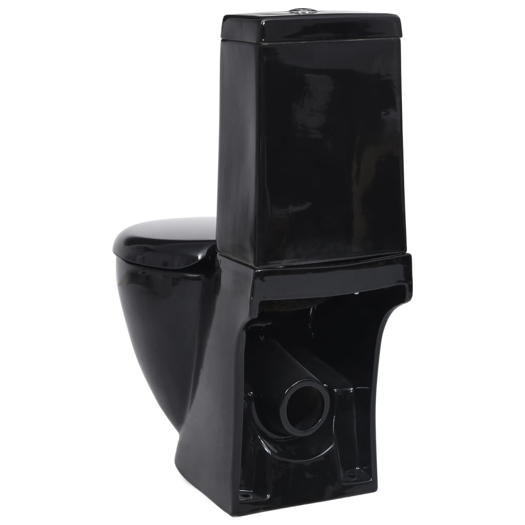 VidaXL Zwart Keramisch Toilet - Achterafvoer - 42% Korting!