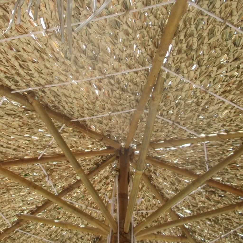 Bamboe Parasol Ø270cm - Bananenblad Dak - 35% Korting!