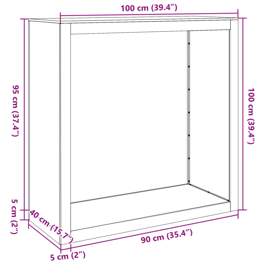 vidaXL Haardhoutrek Wit 100x40x100cm - 35% Korting!