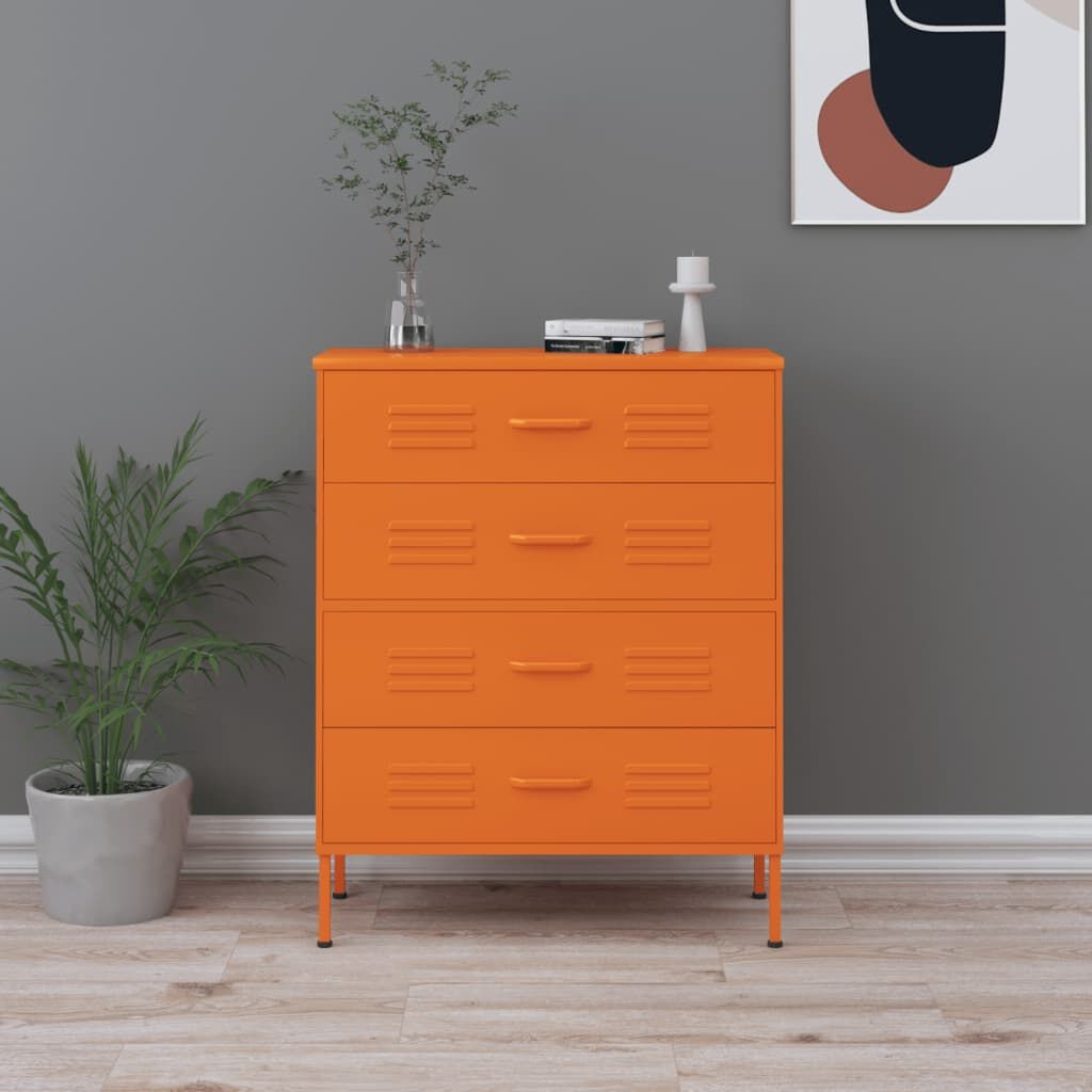 vidaXL Ladekast Staal Oranje 80cm - 35% Korting!