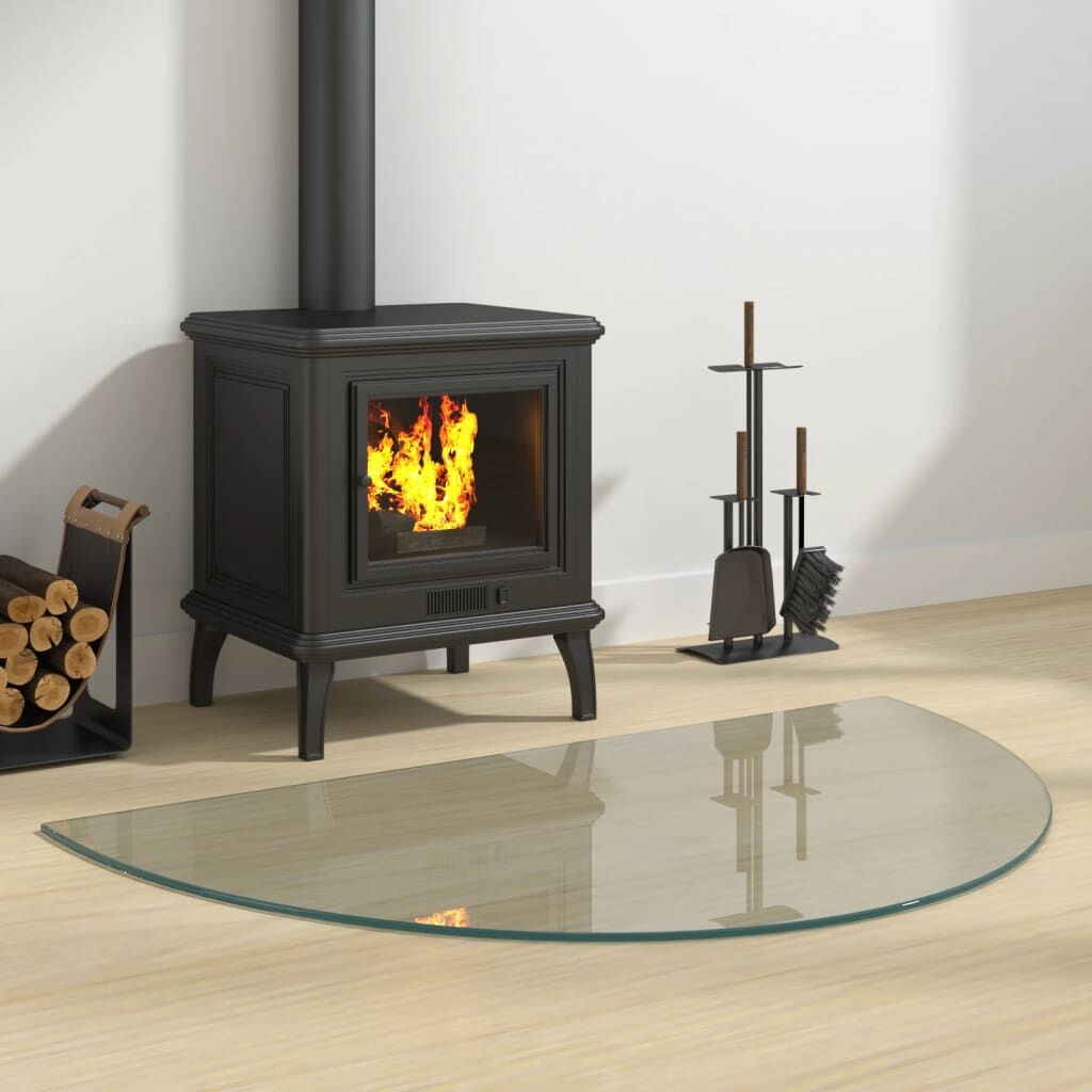 vidaXL Halfronde Glasplaat Open Haard 100x60cm - 47% Korting!