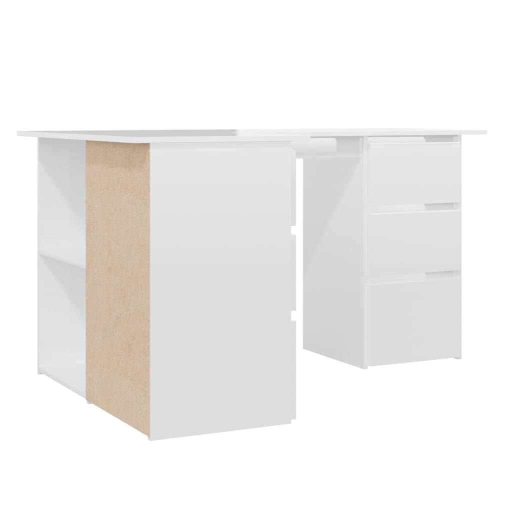 Hoekbureau Hoogglans Wit 145cm - 41% Korting!