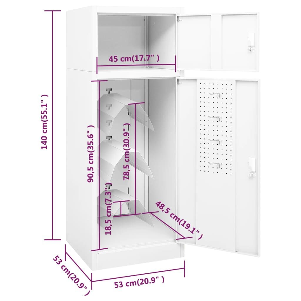 vidaXL Zadelkast Wit 53x53x140cm - 35% Korting!