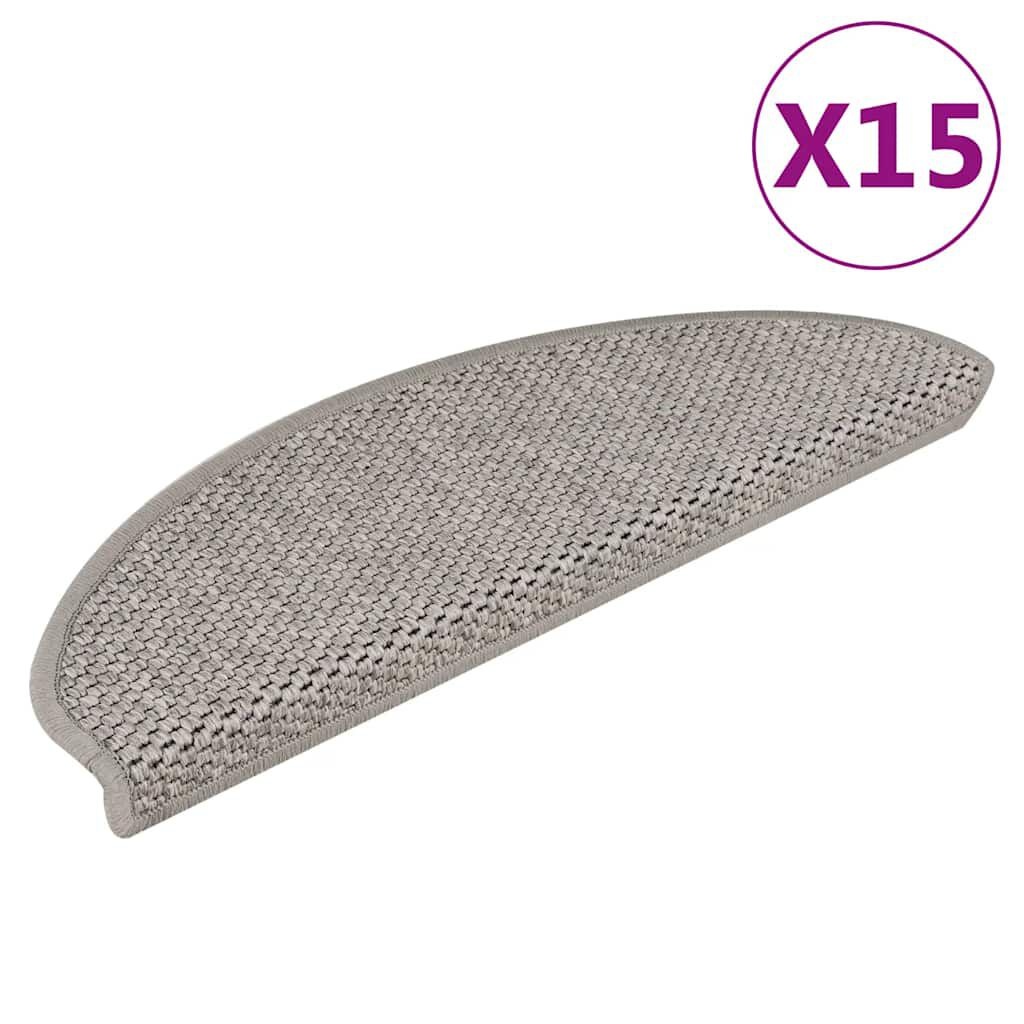 VidaXL Trapmatten (15 st) Zilver - Sisal Look - 41% Korting!