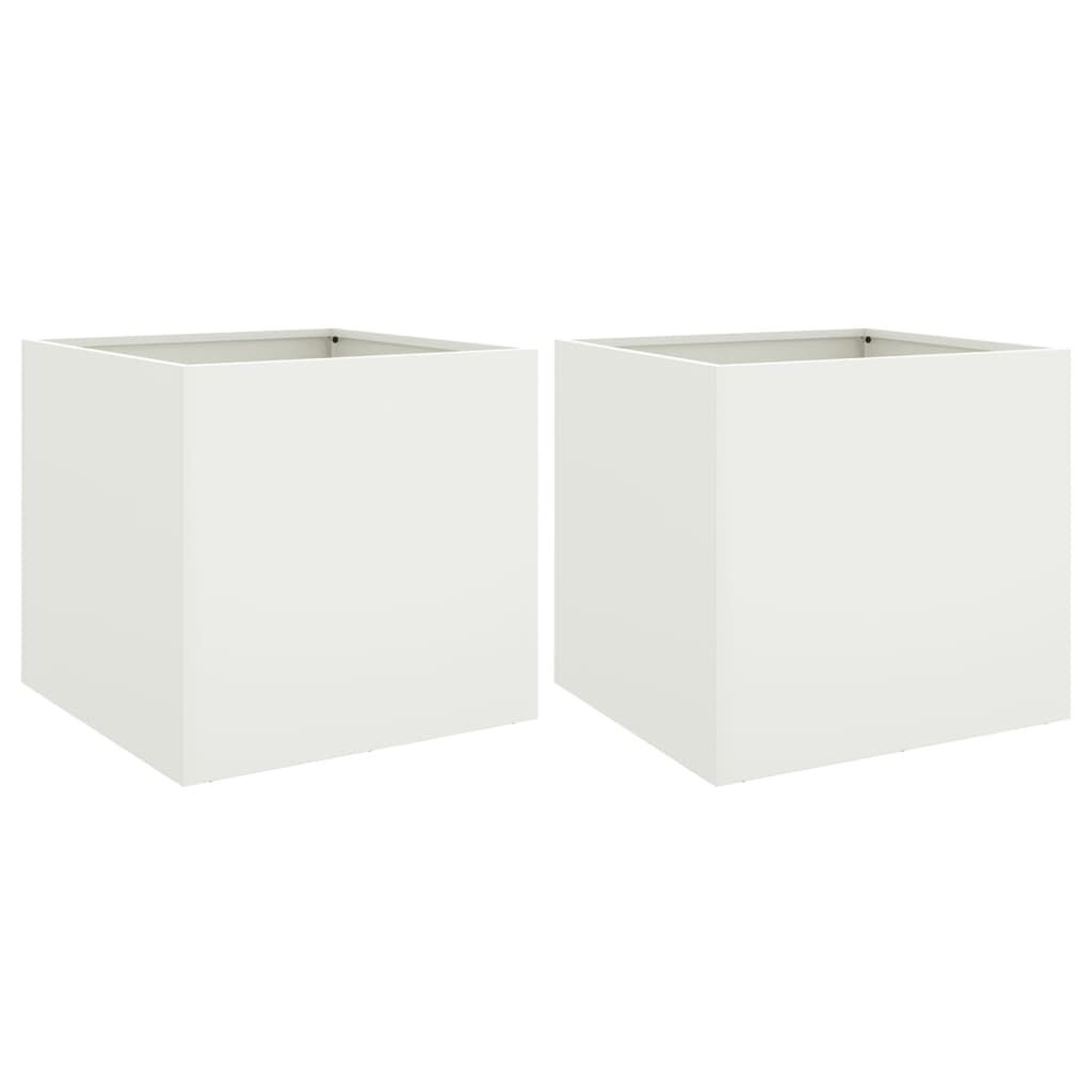 vidaXL Plantenbakken Wit (2 st) - 49x47x46cm - 35% Korting!