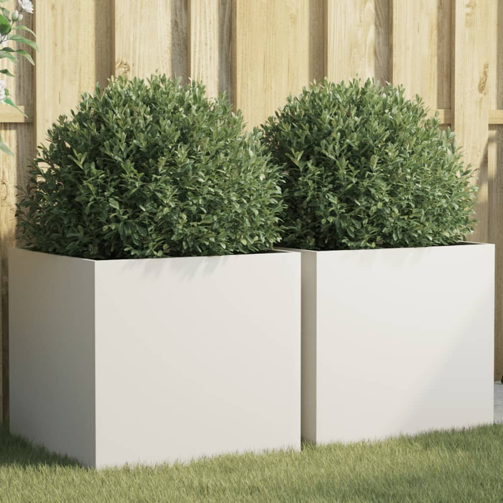 vidaXL Plantenbakken Wit (2 st) - 49x47x46cm - 35% Korting!