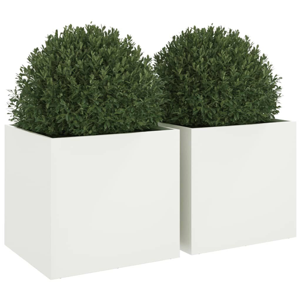 vidaXL Plantenbakken Wit (2 st) - 49x47x46cm - 35% Korting!