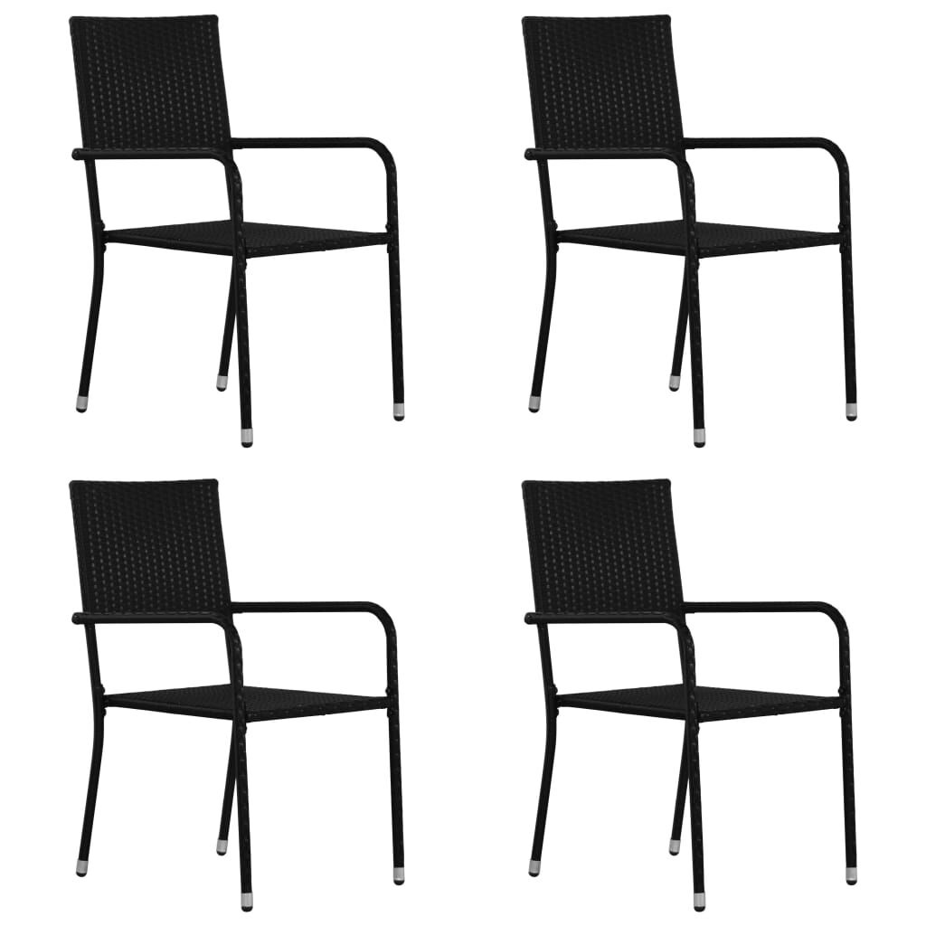 VidaXL Tuinstoelen (4 st) Zwart - 35% Korting!