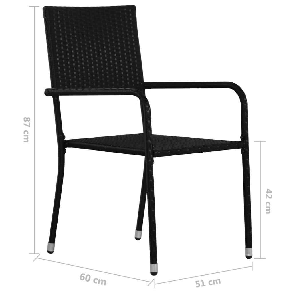 VidaXL Tuinstoelen (4 st) Zwart - 35% Korting!