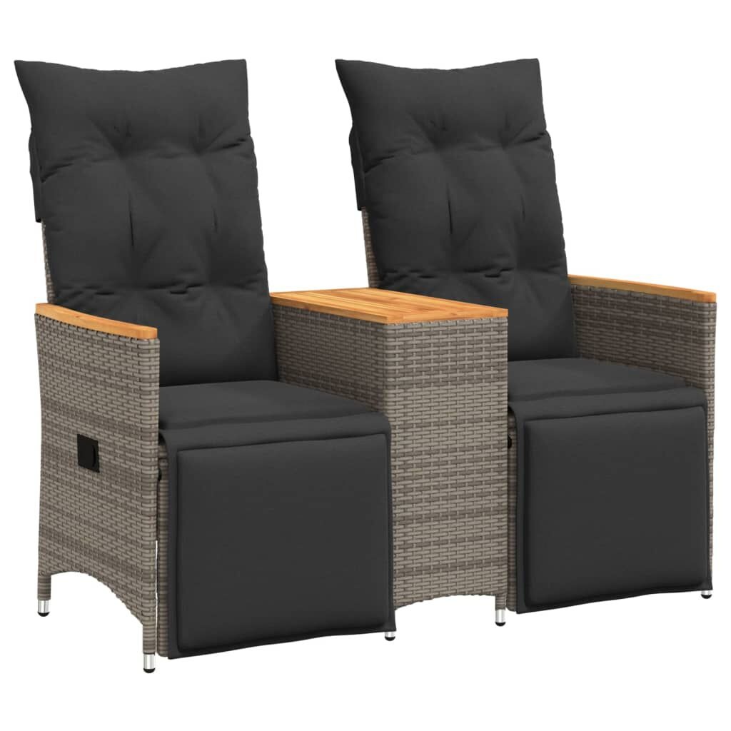 vidaXL Tuinbank 2-zits Grijs met Tafel & Kussens - 35% Korting!