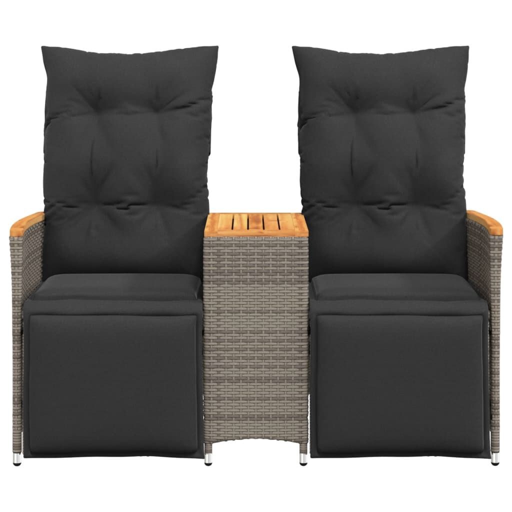 vidaXL Tuinbank 2-zits Grijs met Tafel & Kussens - 35% Korting!