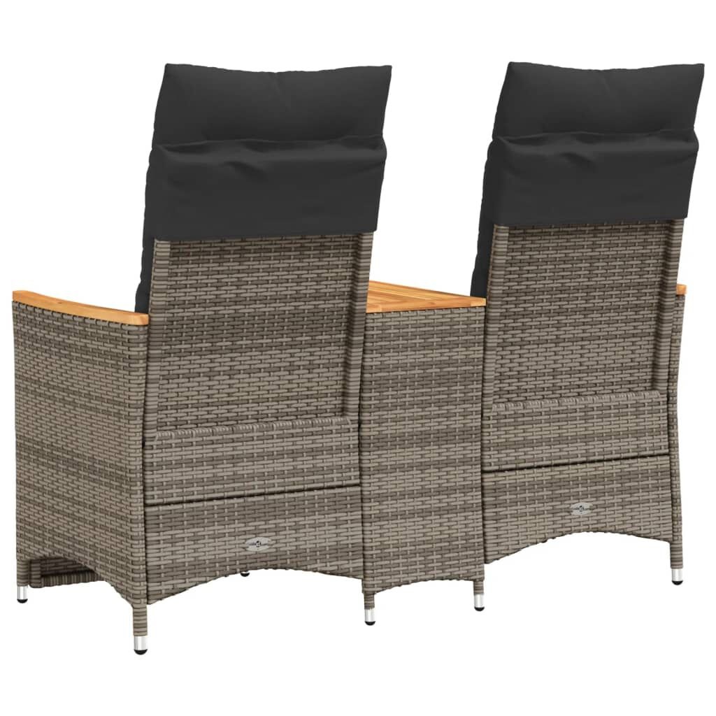 vidaXL Tuinbank 2-zits Grijs met Tafel & Kussens - 35% Korting!