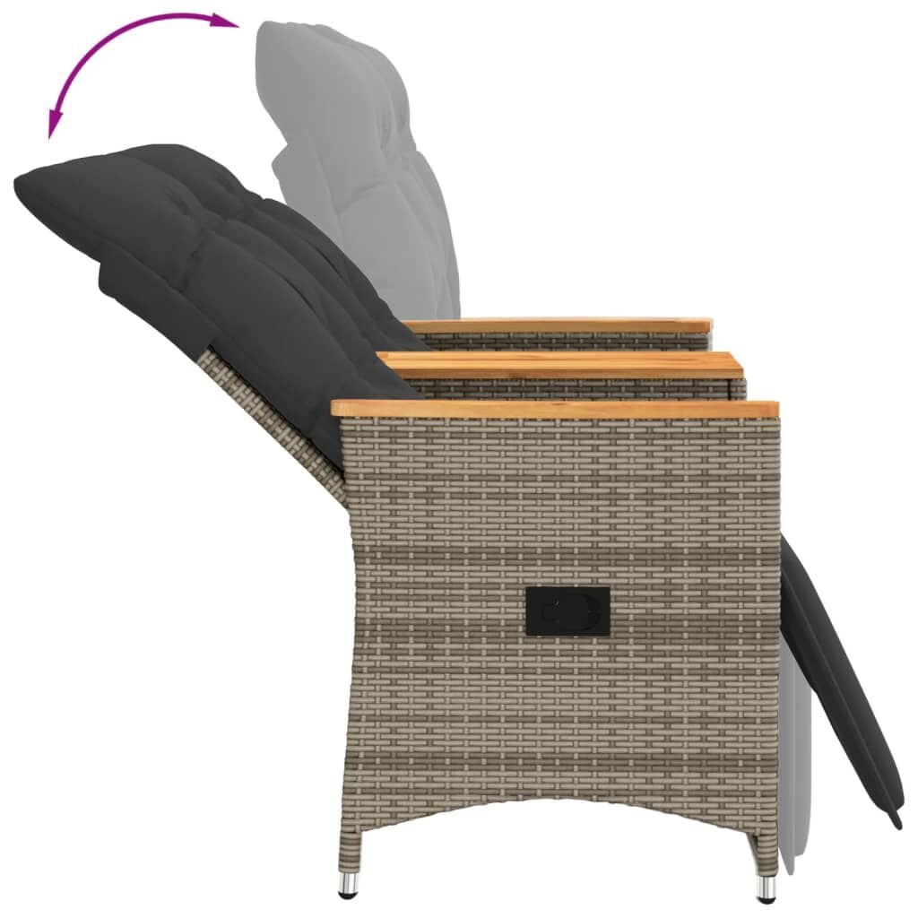 vidaXL Tuinbank 2-zits Grijs met Tafel & Kussens - 35% Korting!
