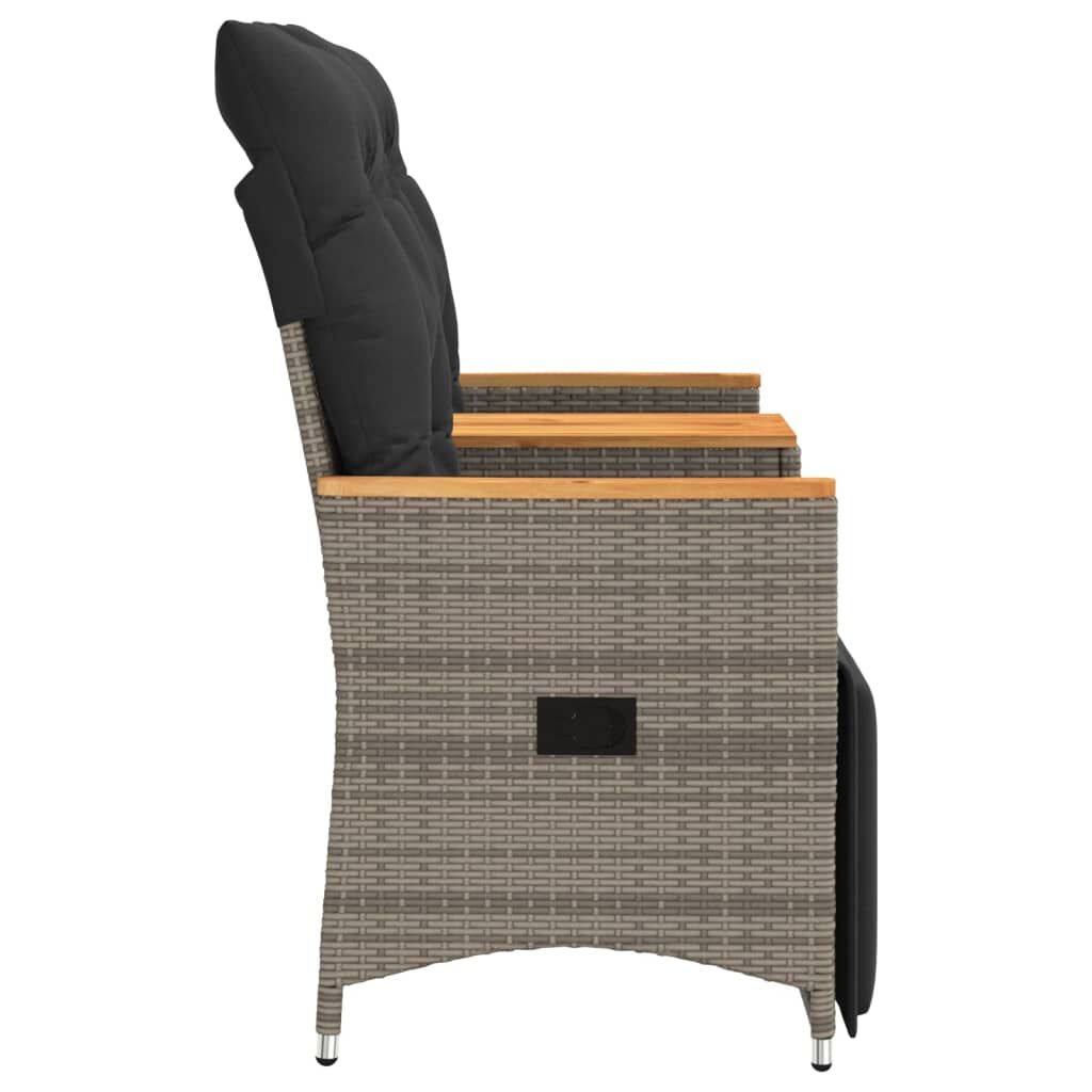 vidaXL Tuinbank 2-zits Grijs met Tafel & Kussens - 35% Korting!