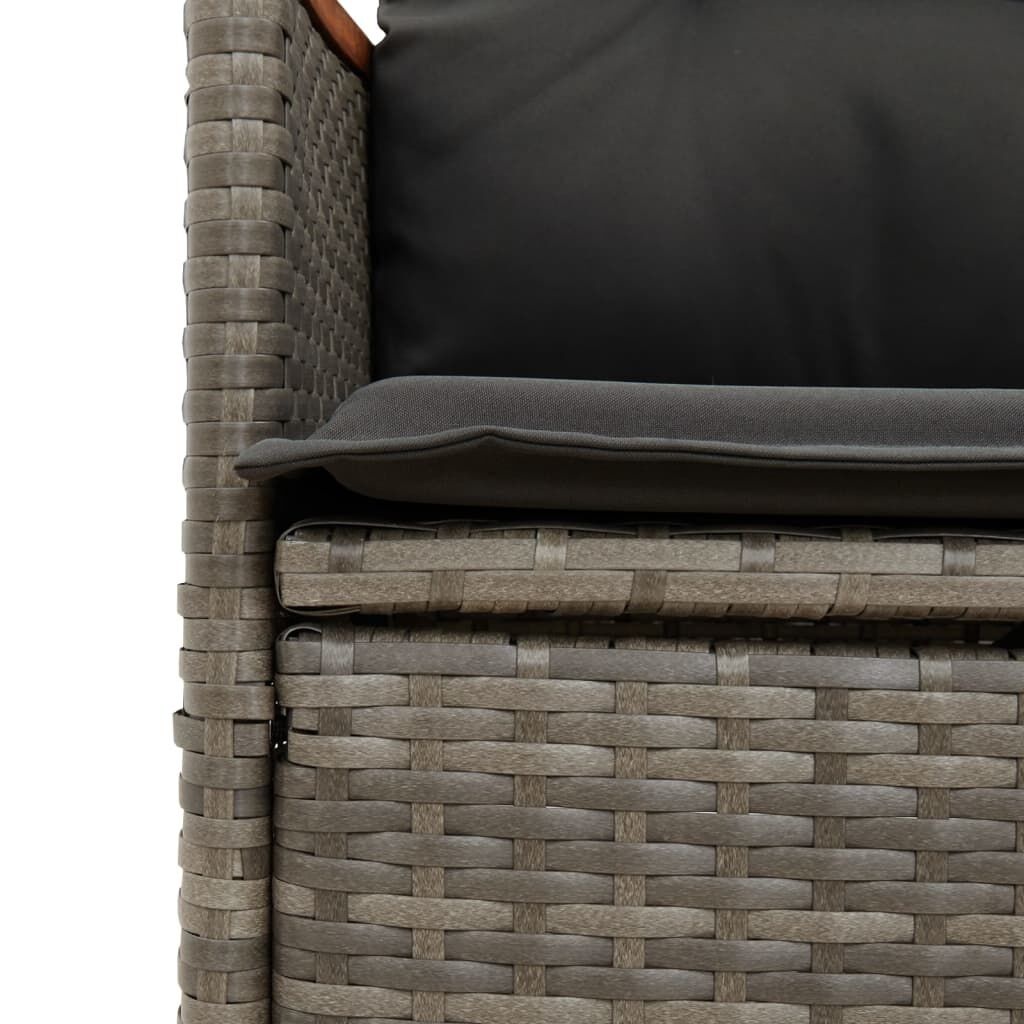 vidaXL Tuinbank 2-zits Grijs met Tafel & Kussens - 35% Korting!