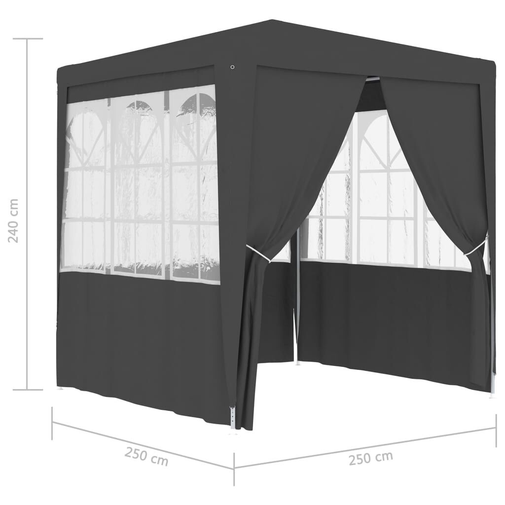 Partytent 2,5x2,5m Antraciet - 35% Korting! Nieuwstaat