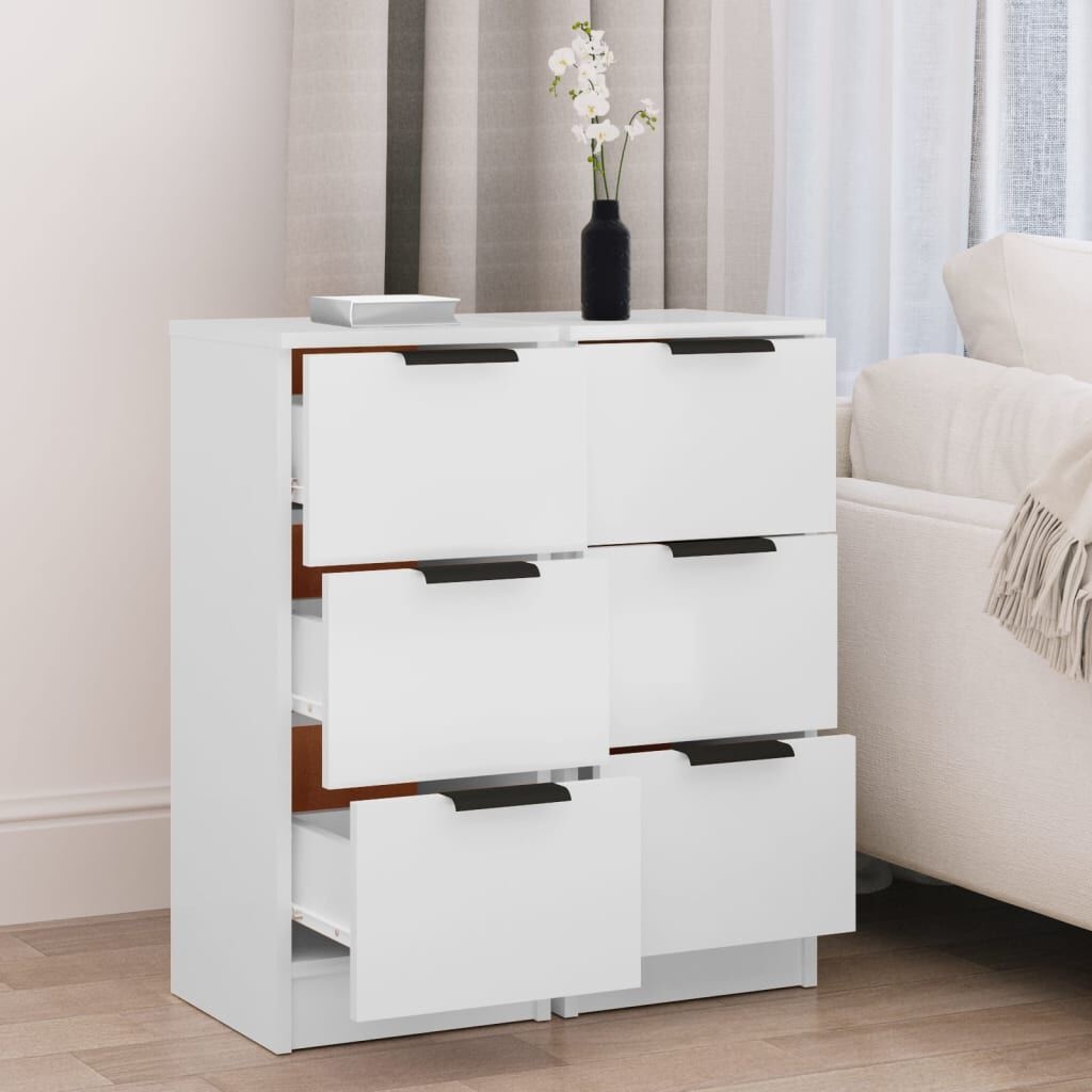 vidaXL Dressoirs (2x) Wit Hout - 35% Korting!