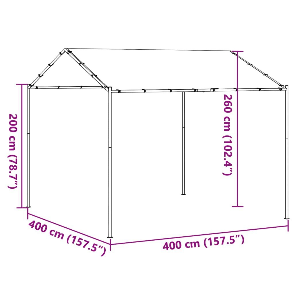 vidaXL Tuinpaviljoen 4x4m Beige - 35% Korting!