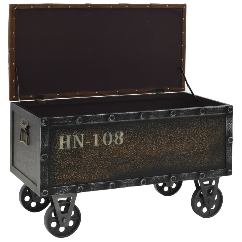 vidaXL Opbergbankje Hout/Kunstleer - Bruin - 35% Korting!