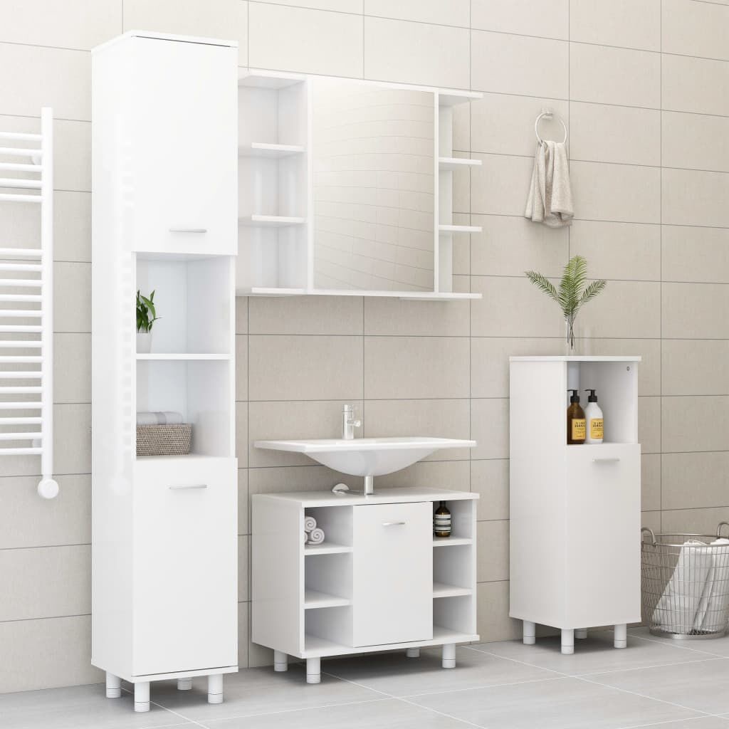 vidaXL Badkamerkast Wit Hoogglans - NU 35% Korting!