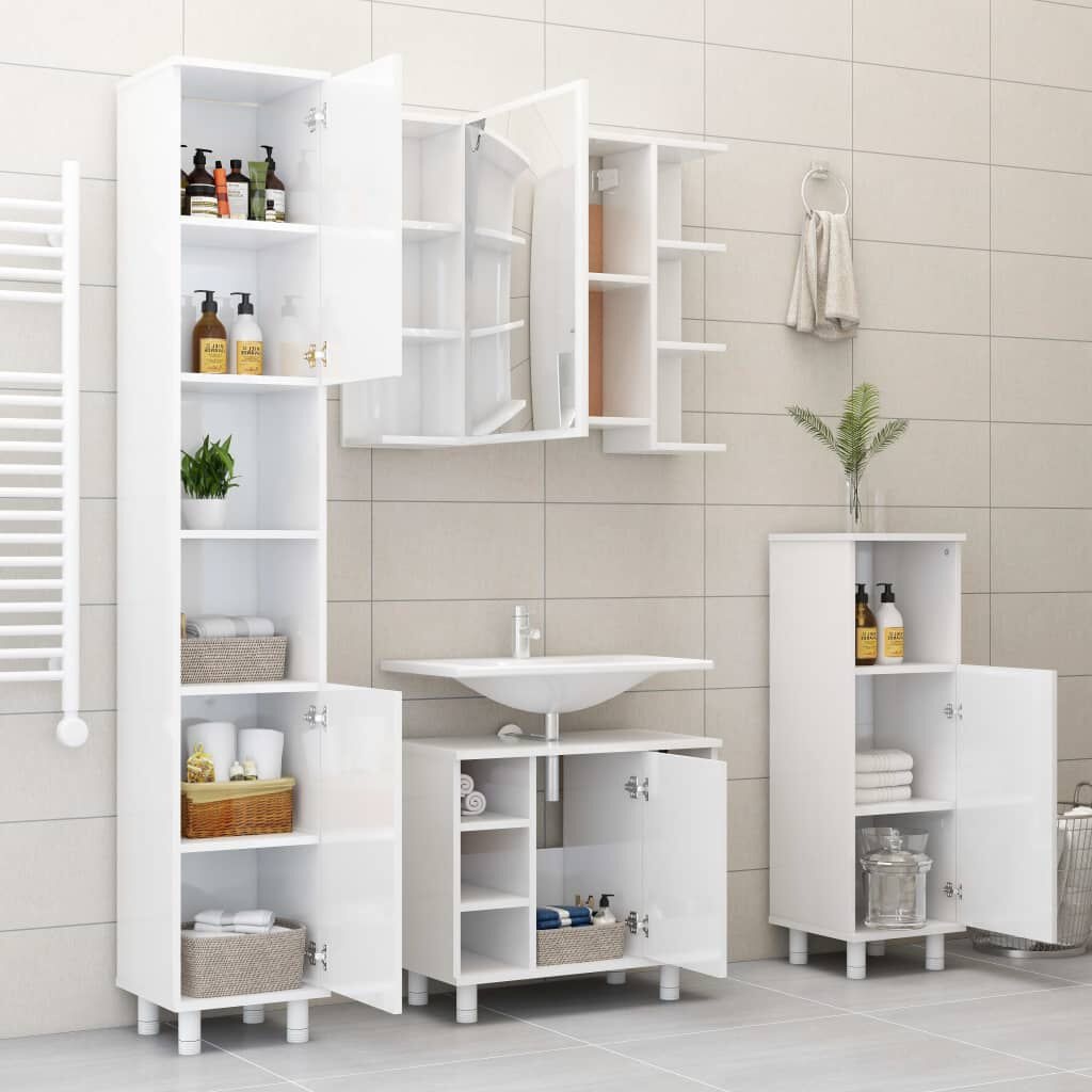 vidaXL Badkamerkast Wit Hoogglans - NU 35% Korting!
