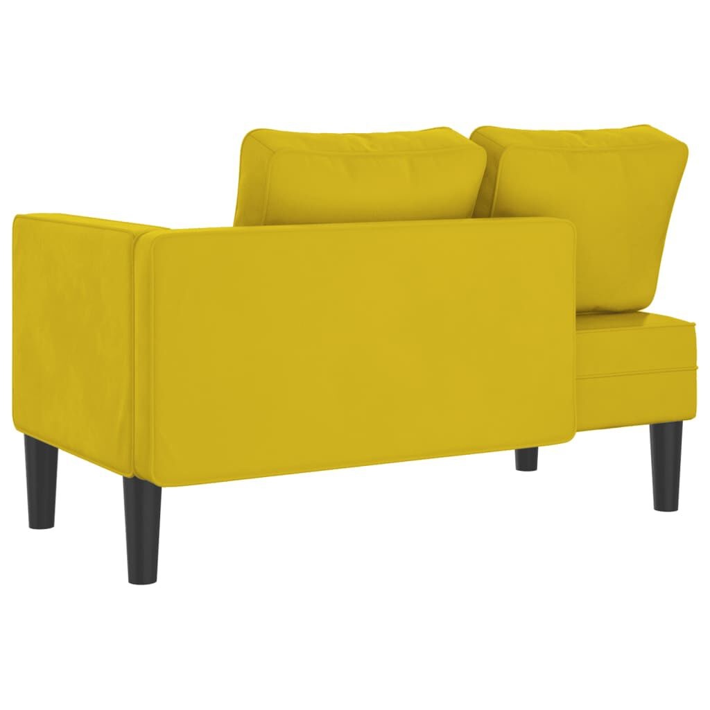 VidaXL Gele Fluwelen Chaise Longue met Kussens - 35% Korting!