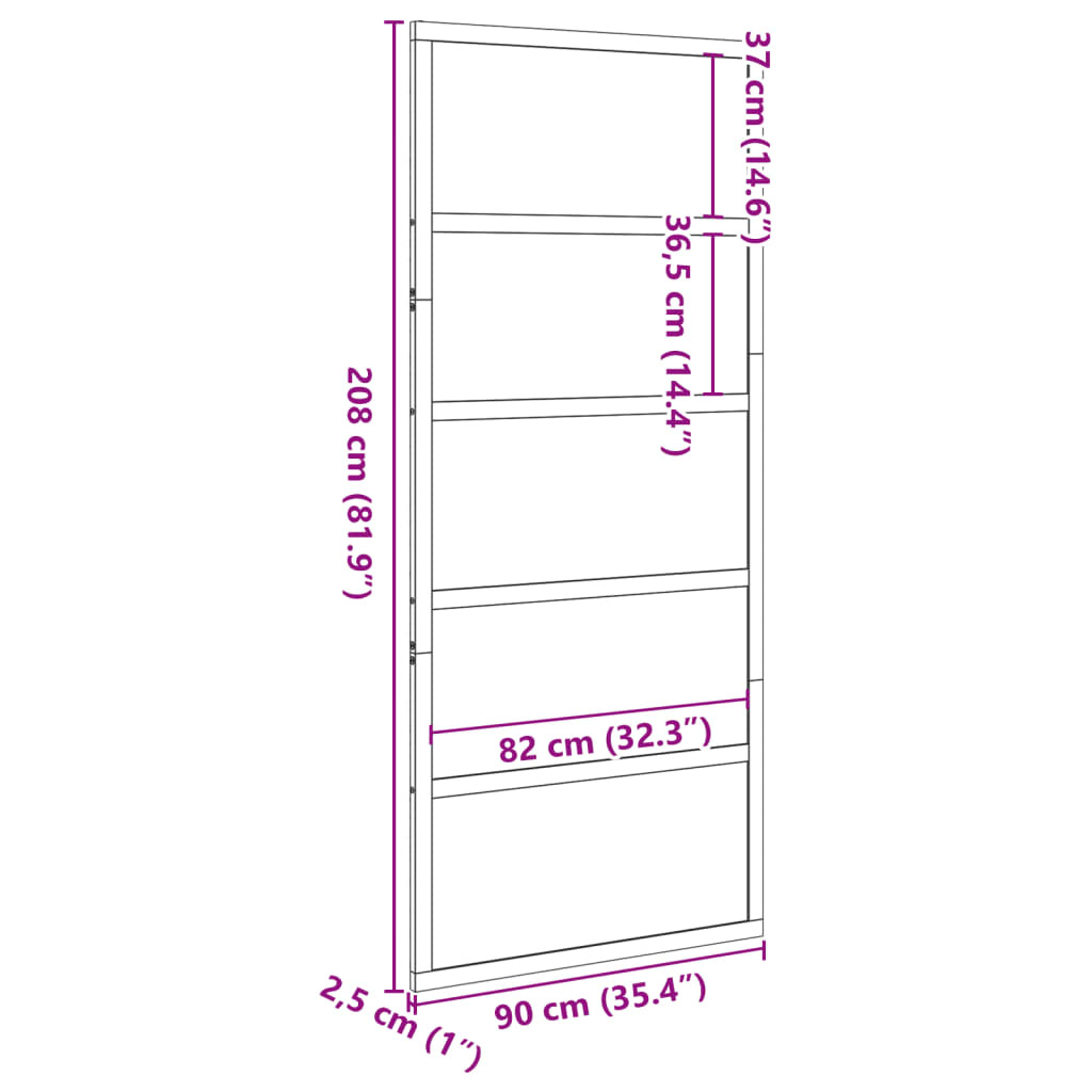 vidaXL Schuifdeur Grenen Wit 90x208cm - 35% Korting!