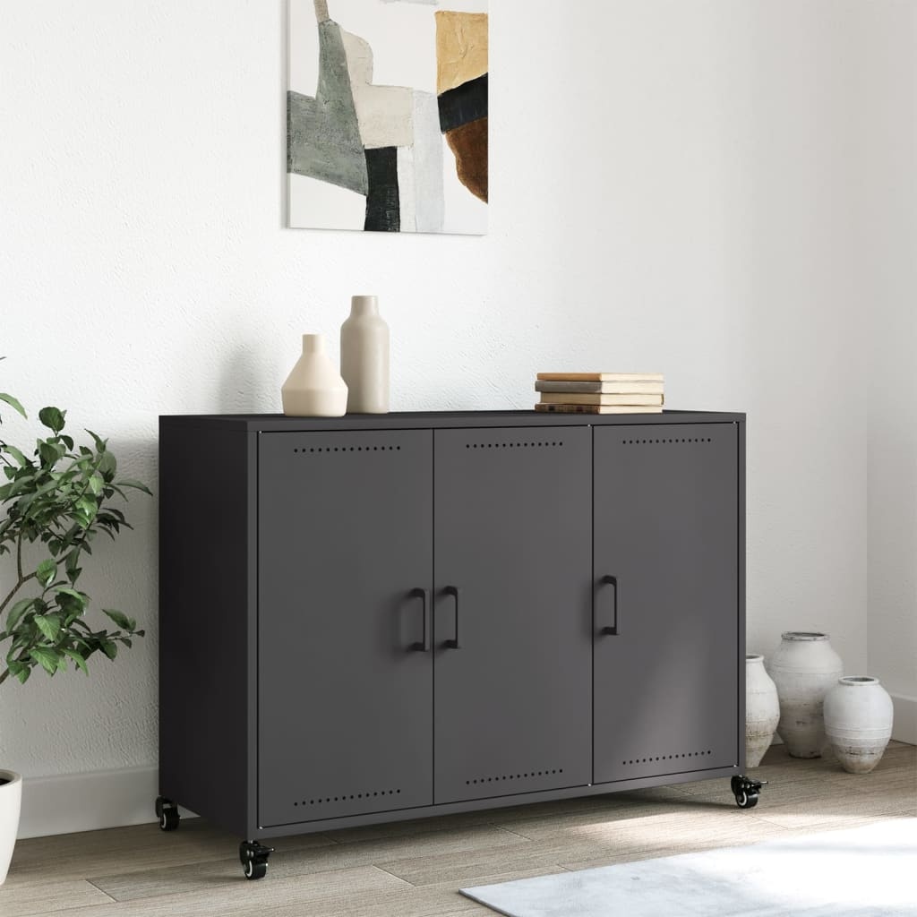 vidaXL Dressoir Zwart Staal 100cm - 35% Korting!