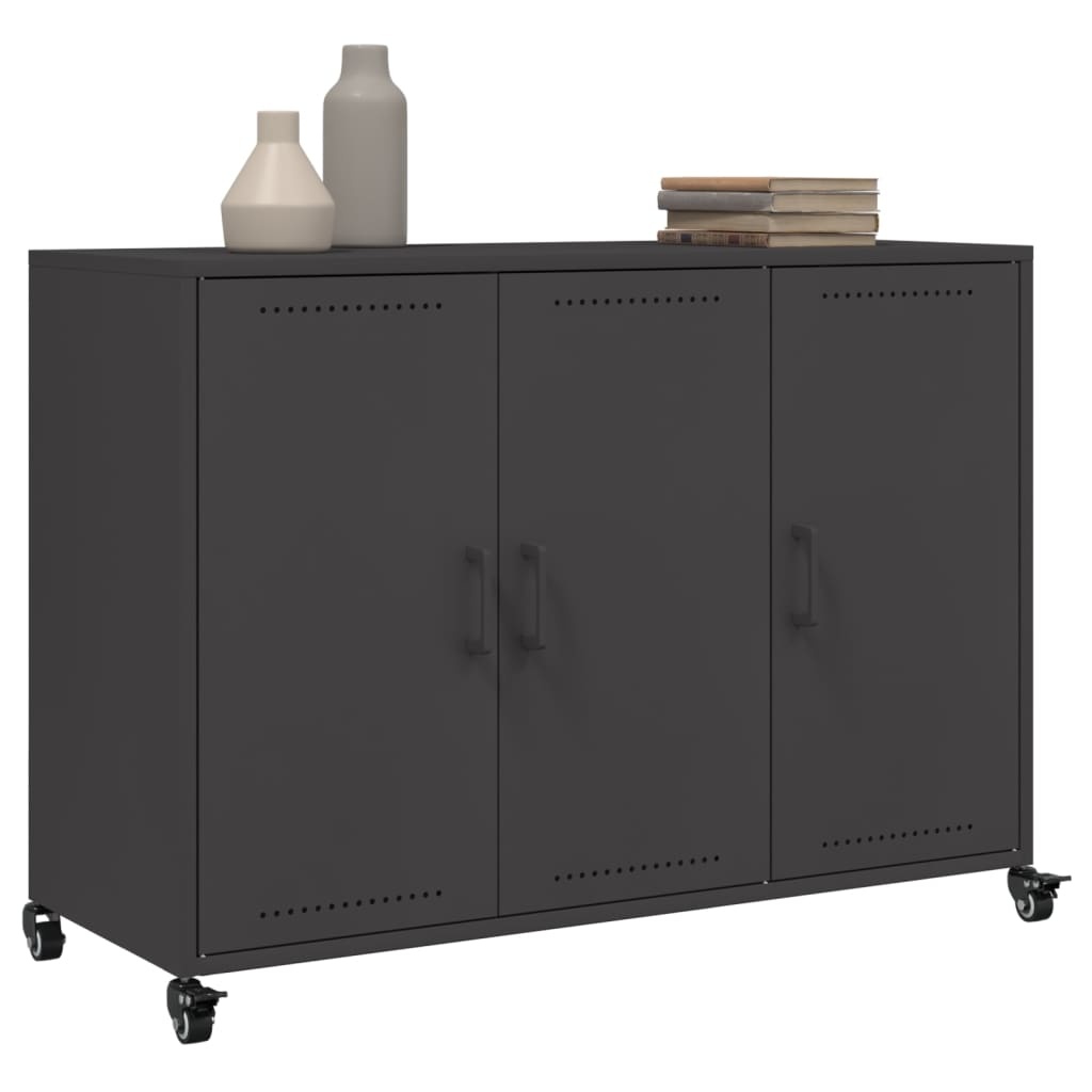 vidaXL Dressoir Zwart Staal 100cm - 35% Korting!