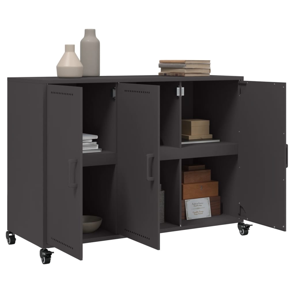 vidaXL Dressoir Zwart Staal 100cm - 35% Korting!