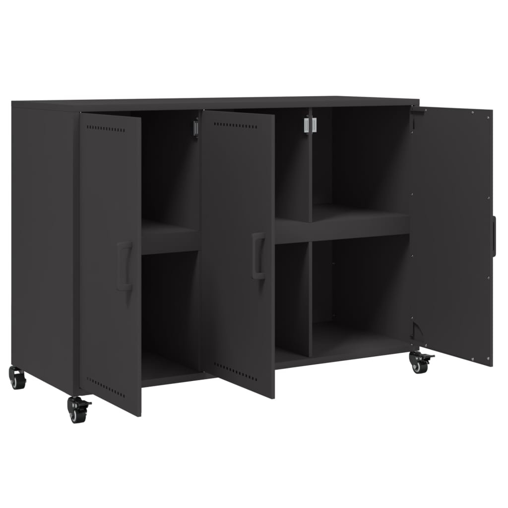 vidaXL Dressoir Zwart Staal 100cm - 35% Korting!