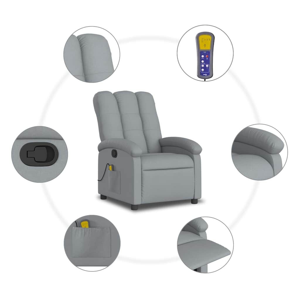 VidaXL Massagestoel Lichtgrijs - 35% Korting!