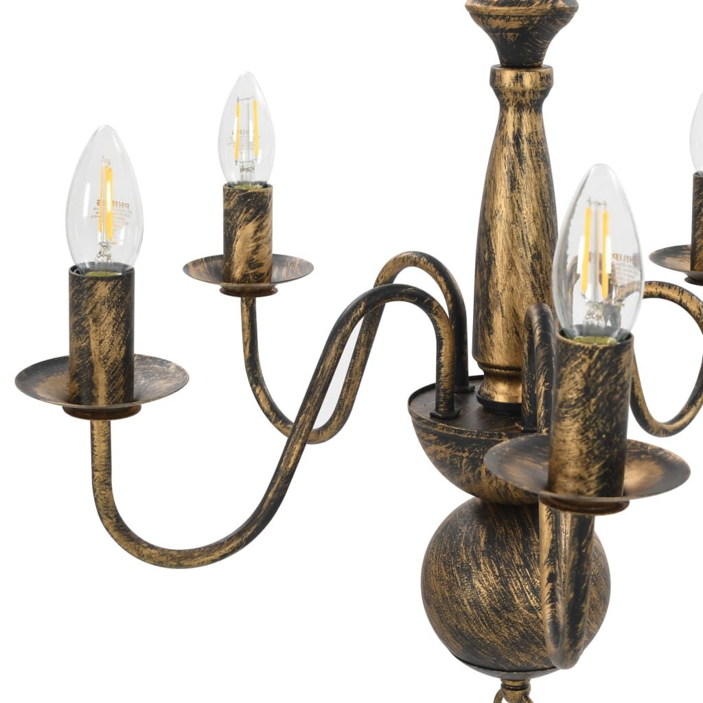 Kroonluchter Antiek Zwart - 5xE14 - 35% Korting!