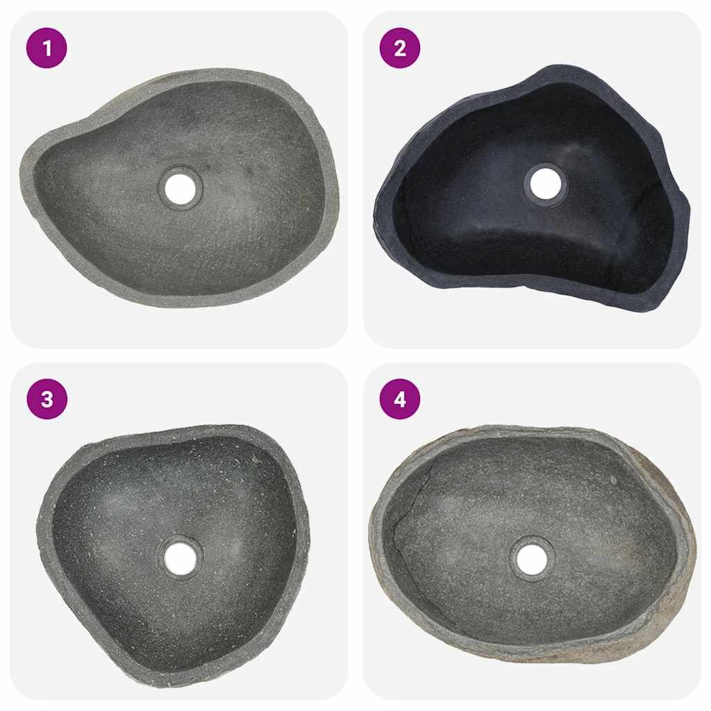 Riviersteen Wastafel Ovaal - (37-46)x(29-36)cm - 41% Korting!