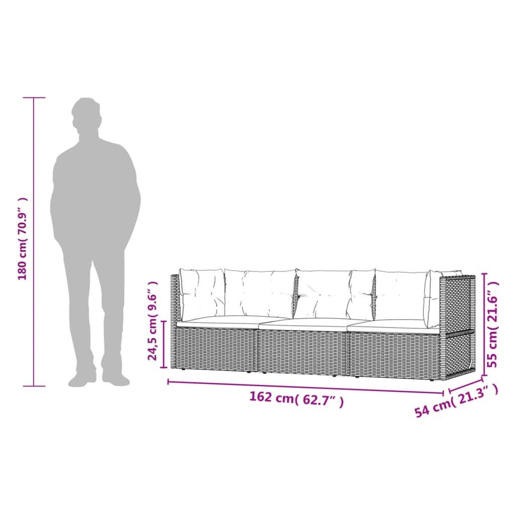 vidaXL Loungeset 3-delig Grijs - 35% Korting!