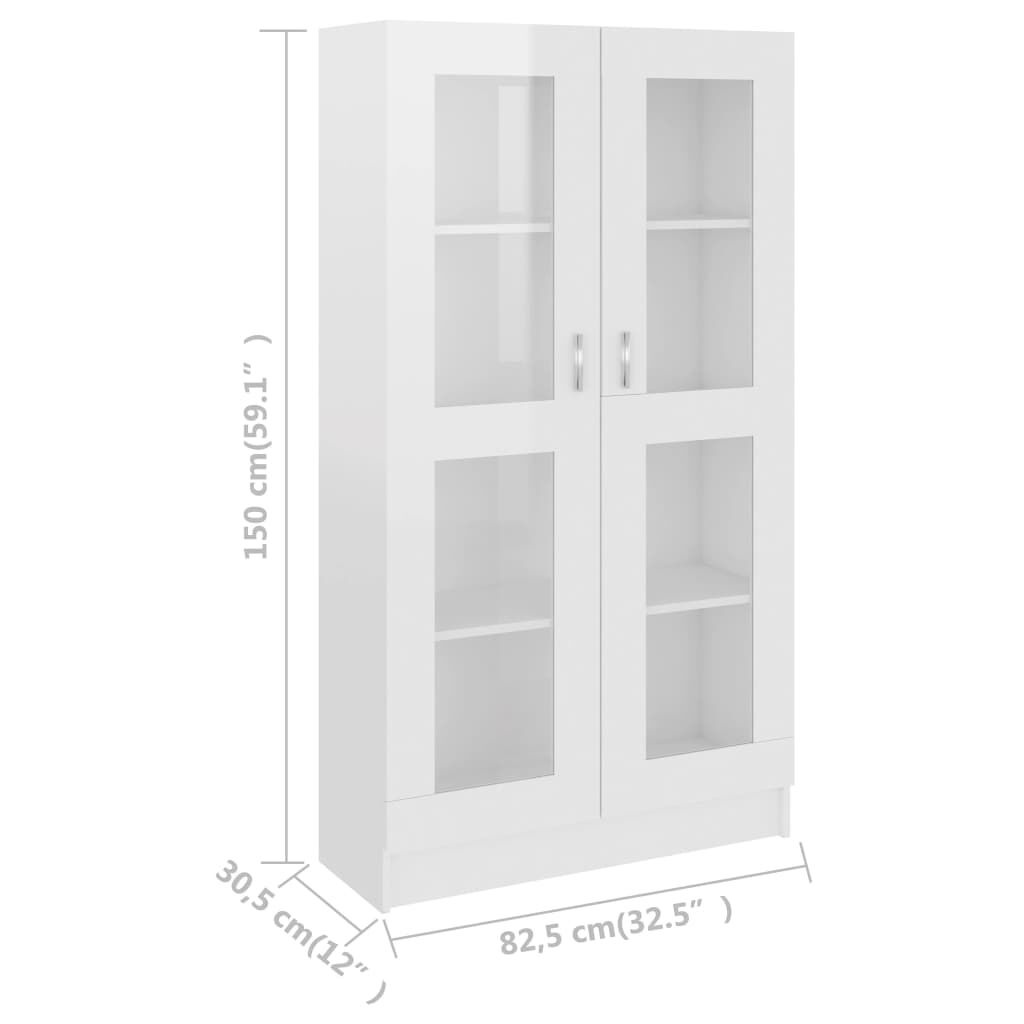 VidaXL Vitrinekast Hoogglans Wit 82,5cm - 41% Korting!