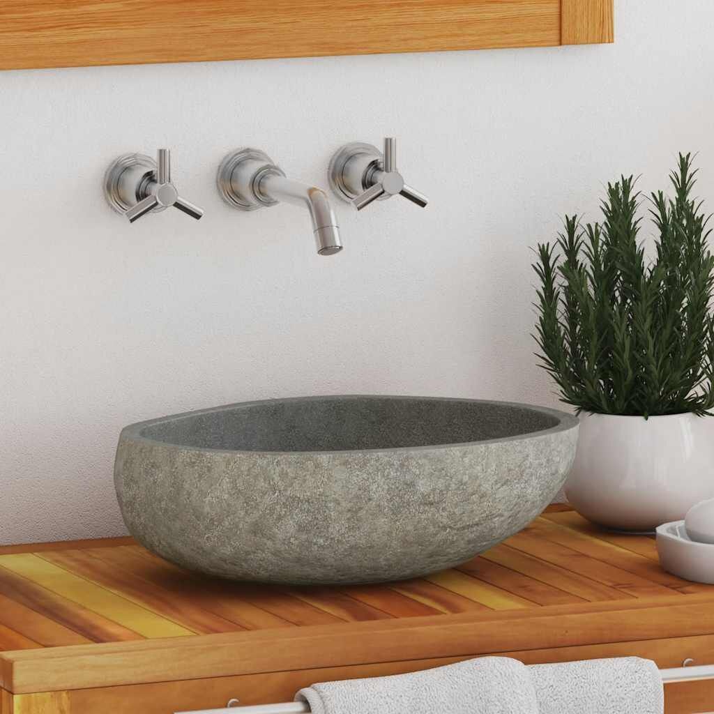 vidaXL Riviersteen Wastafel Ovaal - 35% Korting!