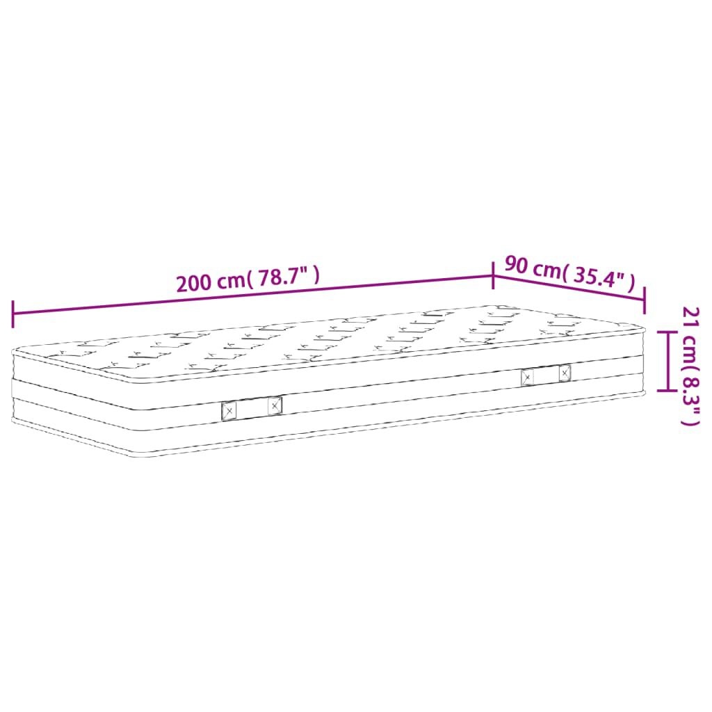 vidaXL Binnenvering Matras 90x200 - Zo Goed Als Nieuw - 35% Korting!