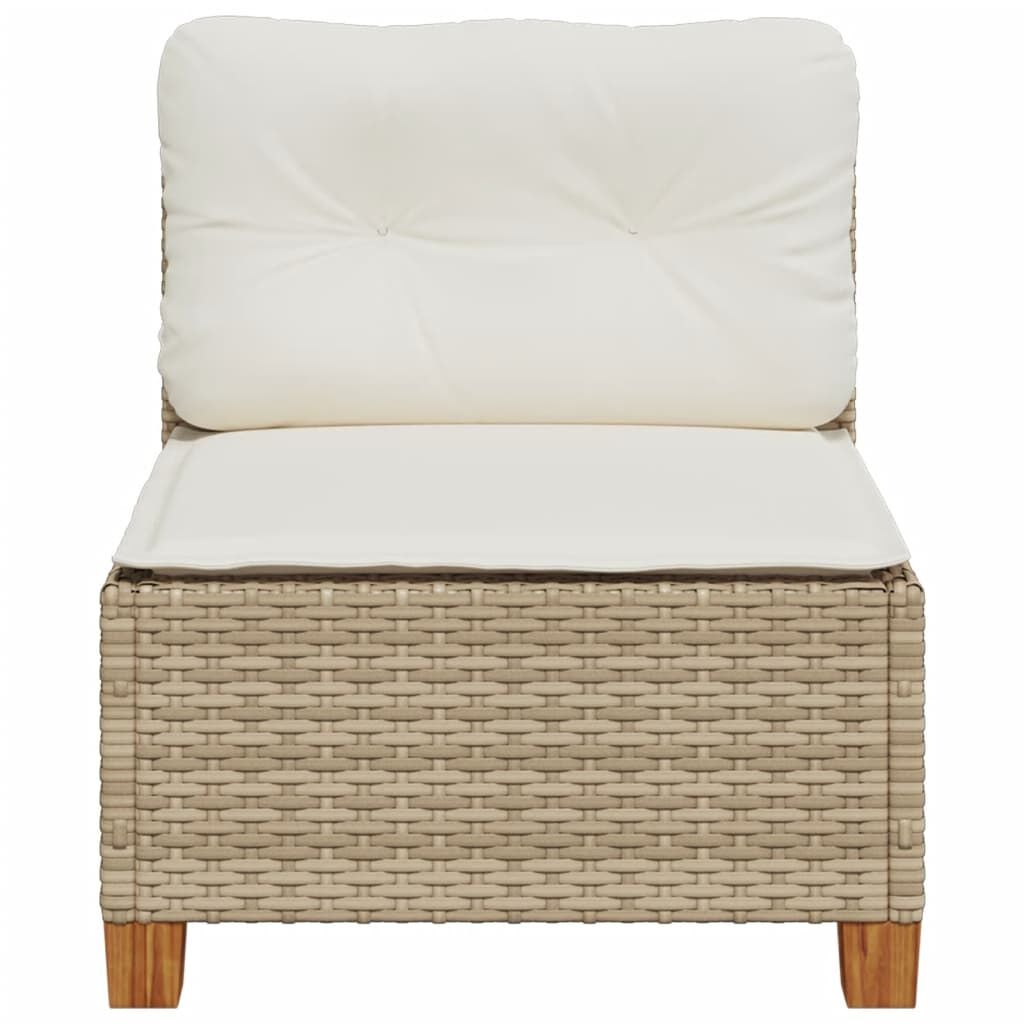 Tuinbank Poly Rattan Beige met Kussens -41% Korting!