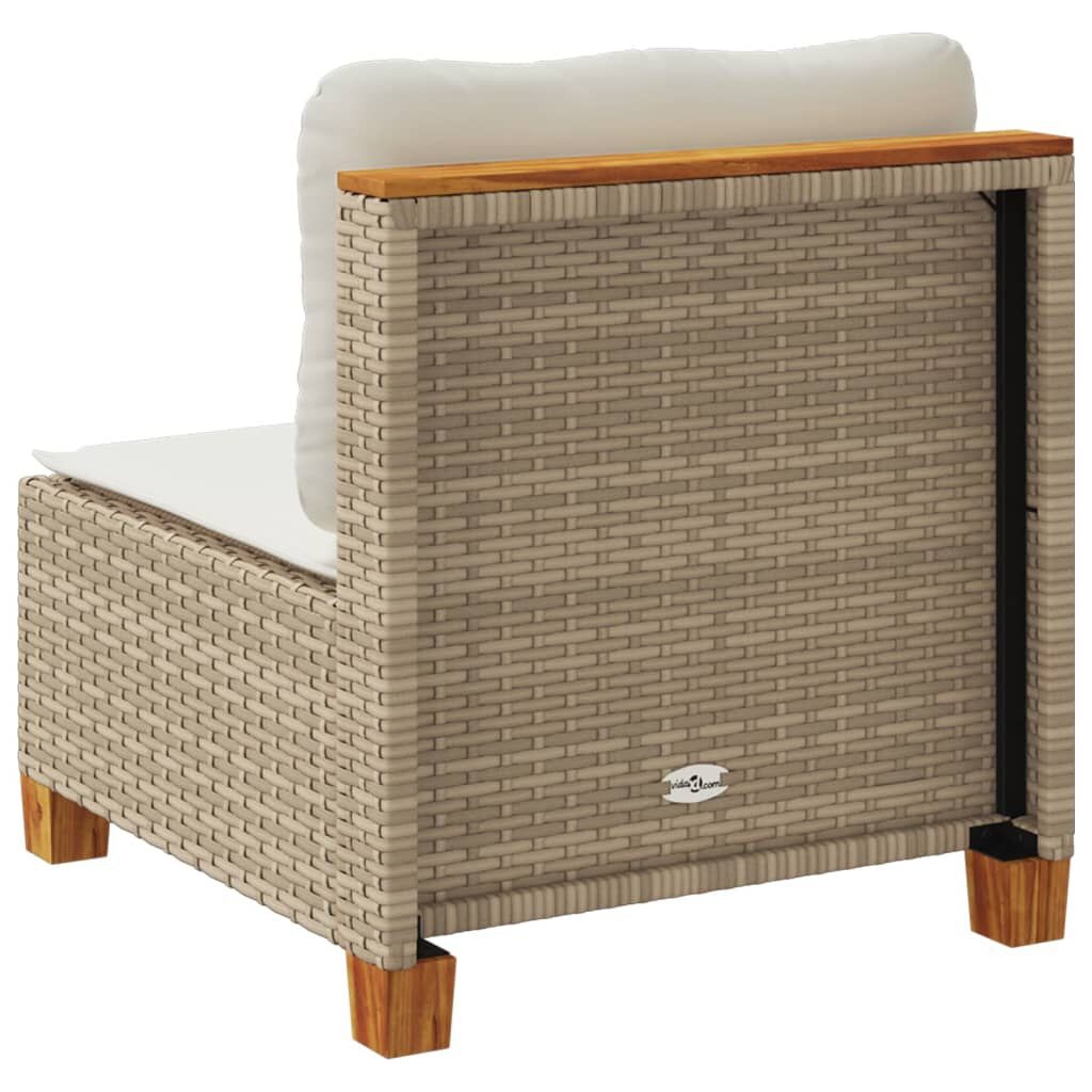 Tuinbank Poly Rattan Beige met Kussens -41% Korting!
