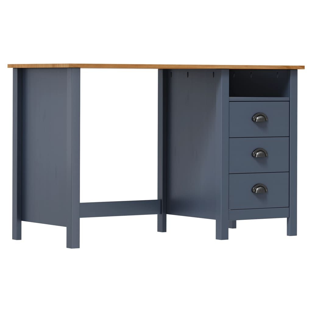 VidaXL Bureau Hill Grijs Grenenhout -51%! 120x50x74cm