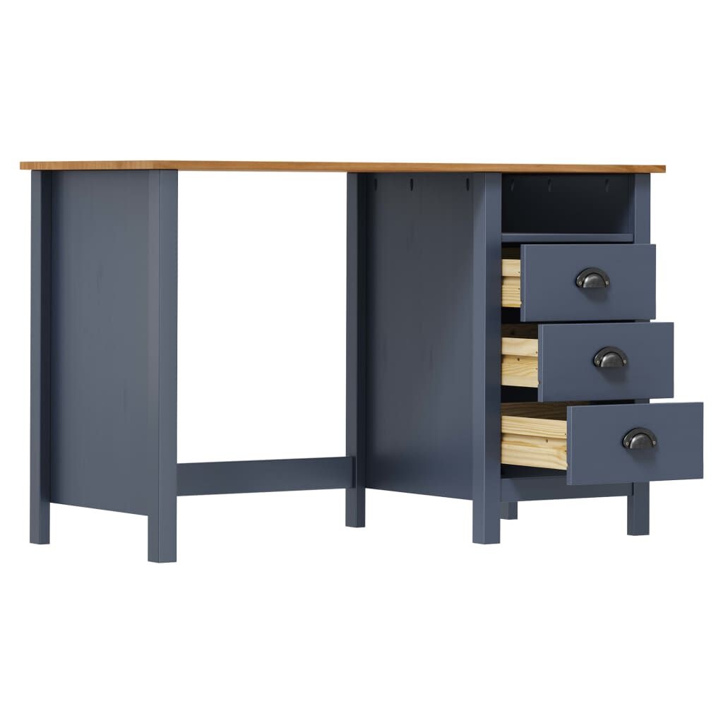 VidaXL Bureau Hill Grijs Grenenhout -51%! 120x50x74cm