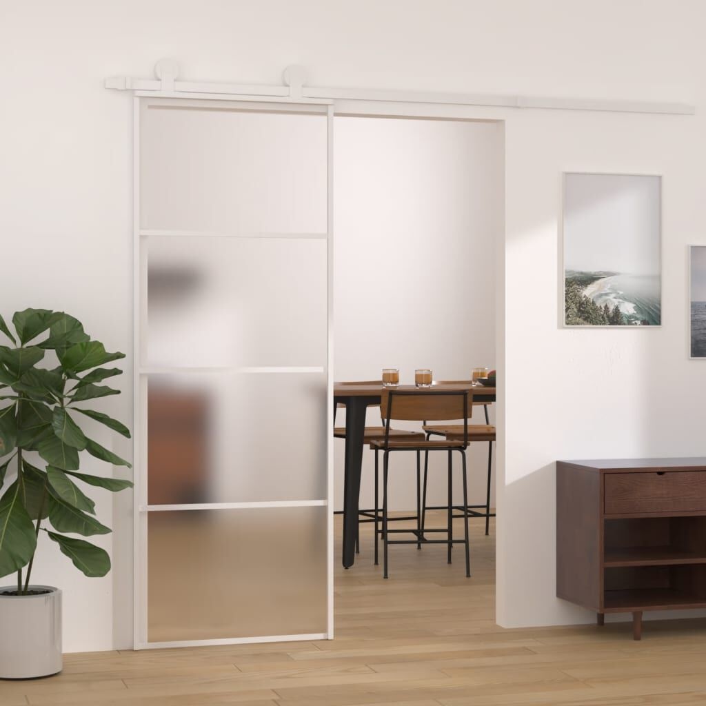 Schuifdeur 76x205 Wit ESG-Glas -42%! Topdeal!