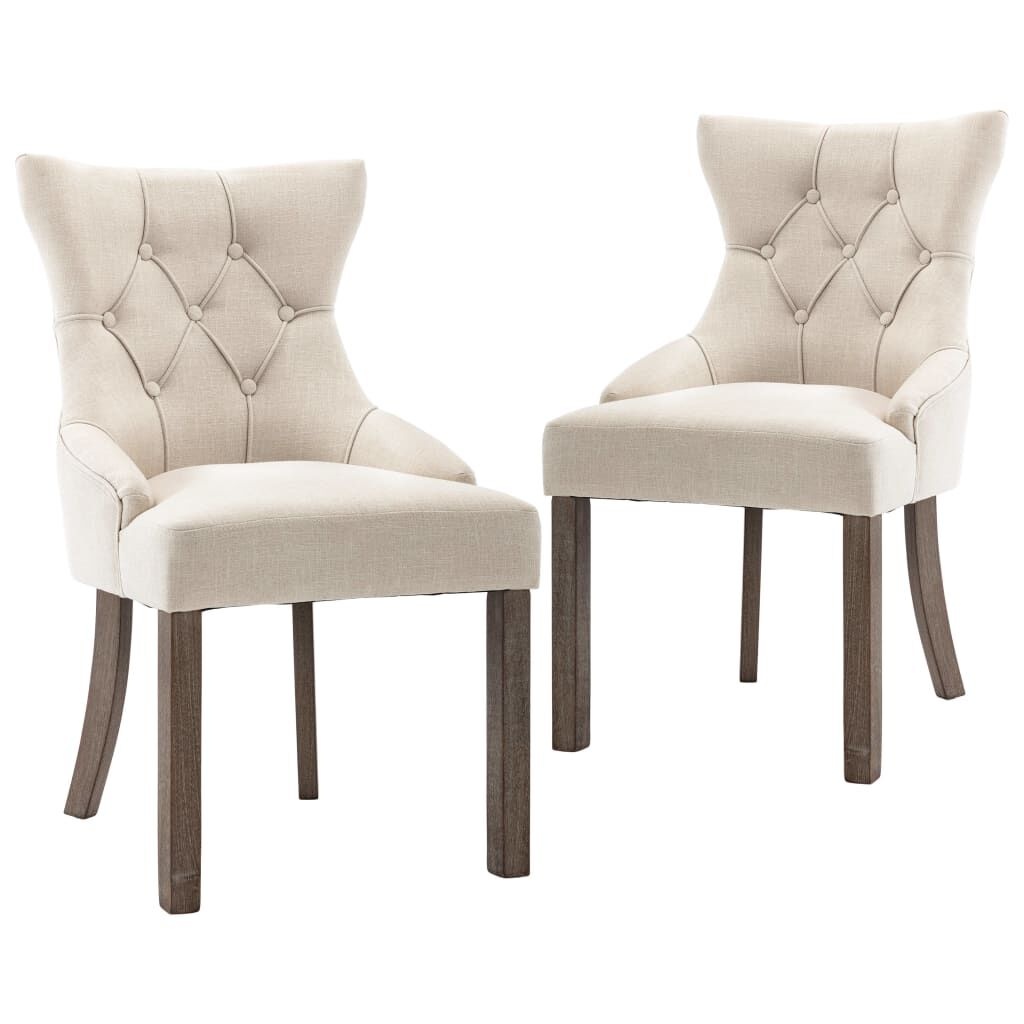 Eetkamerstoelen (2 st) Beige - 41% Korting! Zo goed als nieuw