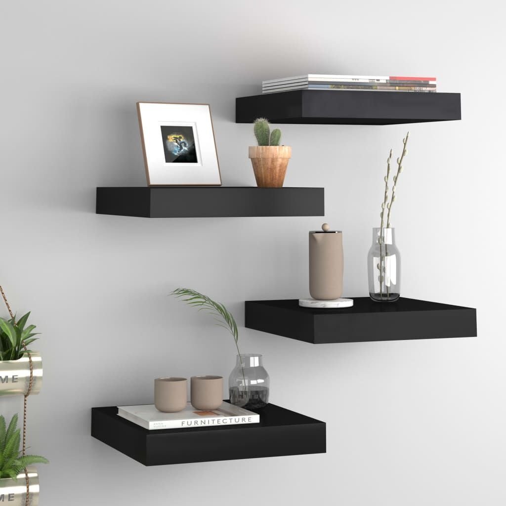 Wandschappen Zwart 4 stuks - 67% Korting! Lichte Gebruikssporen