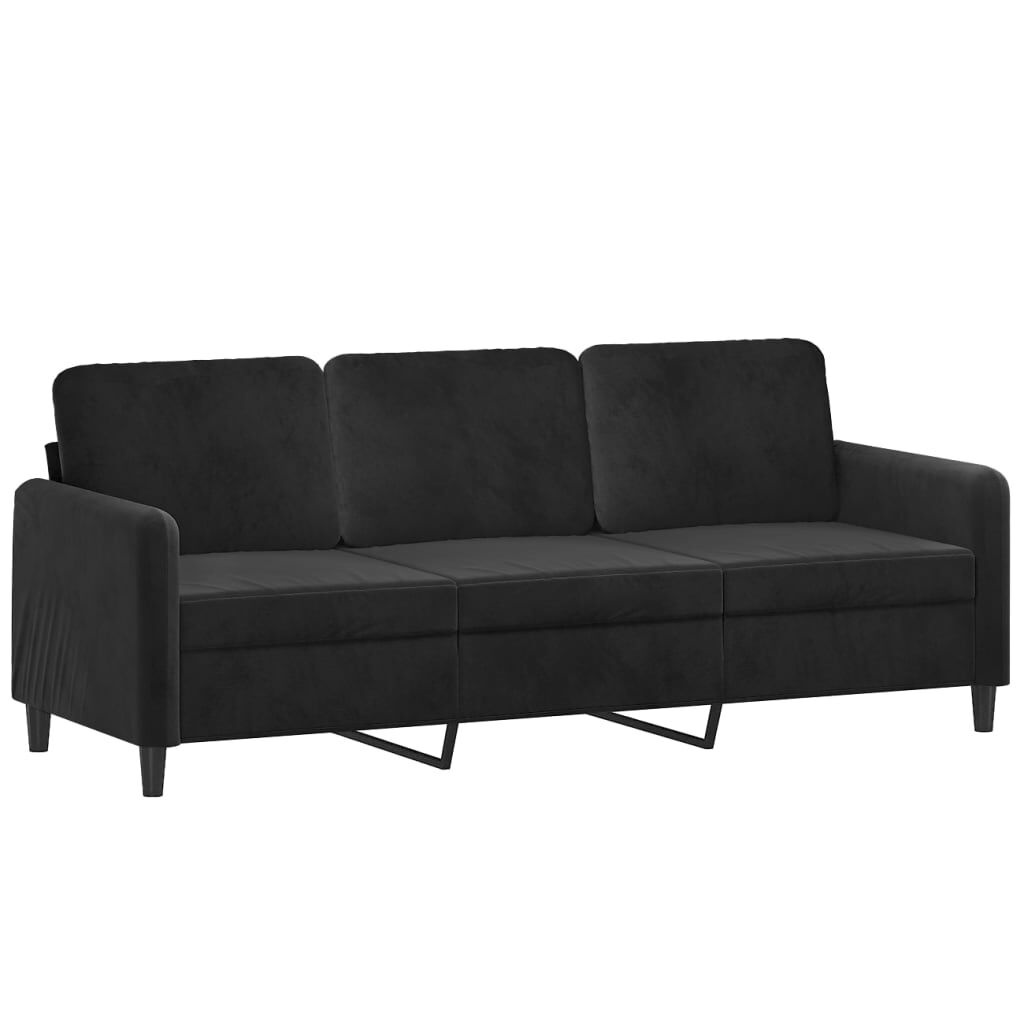 VidaXL Driezitsbank Zwart Fluwel - 35% Korting!