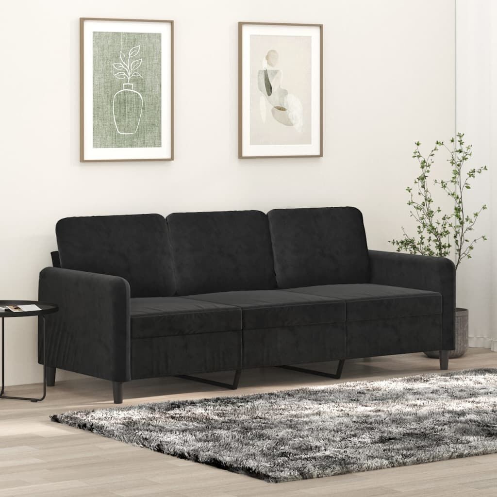 VidaXL Driezitsbank Zwart Fluwel - 35% Korting!