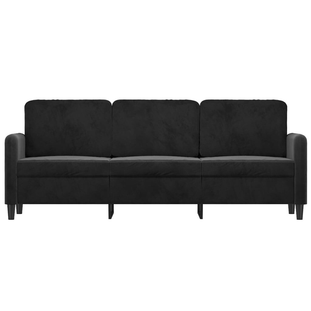 VidaXL Driezitsbank Zwart Fluwel - 35% Korting!